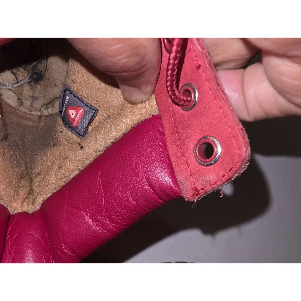 Timberland 6-Inch Premium Waterproof Boot Red Nubuck Style A13HV Youth Size 4.5
